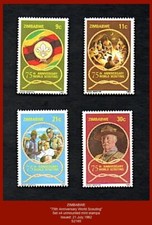 ZIMBABWE 1982  "75th Anniversary World Scouting" - Set x4 unmounted mint stamps^