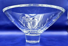 Edinburgh Crystal Footed Pedestal Bowl / Centrepiece  18.5cm x 10cm tall Thistle