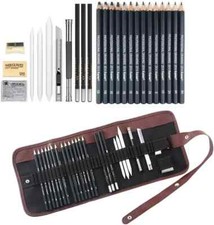 Sketching Pencil Set for Artists - 24 Pcs Graphite Drawing Kit for Adults