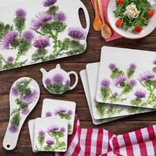 Thistle Flower Placemat Coaster Set Kitchen Tableware Drinks Mat Fine China Mugs