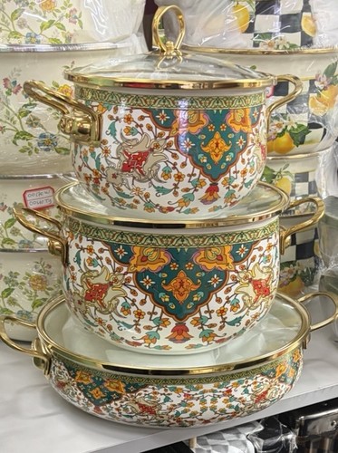 6piece ceramic enamel pot - 6piece, set