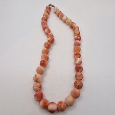 Antique Vintage Natural Red Coral Necklace 8.5" Round Beads | Genuine Coral