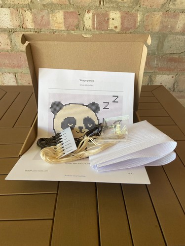 Sleepy panda cross stitch - , kit