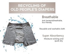 UK Men Cotton INCONTINENCE Pants WASHABLE WITH PAD Briefs Knickers Adult 