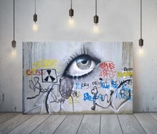 Banksy street eye deep - deep, framed