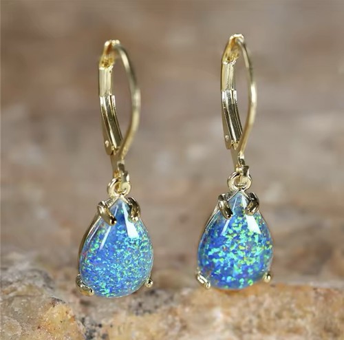 9ct gold opal blue fire - 9ct, gf