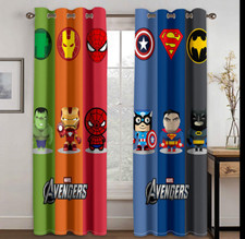 Curtains Eyelet Blackout Opaque Decor Bedroom/Living Room/Door Marvel Avengers