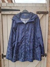 New Bonmarche MS Hooded Lightweight Zip-Up Blue Mix Raincoat / Hood. Size 20.
