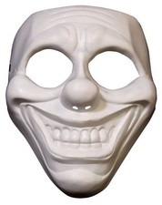FACE MASK PLASTIC CLOWN WHITE