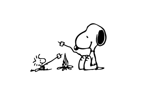 Snoopy and woodstock camping - woodstock,