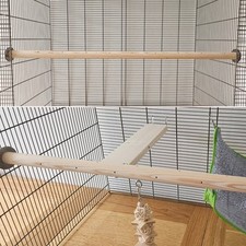 Coco Large Full-Width Perch & Hooks - Pet Cage Accessories, Pole, Bar, Rat