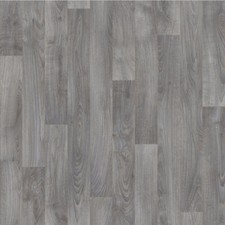 Medium Grey Oak Wood Effect Vinyl Flooring Lino Non Slip Kitchen Bathroom