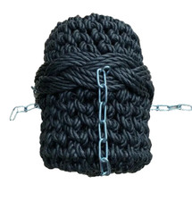 Narrow Boat Long Button Rope Fender Black