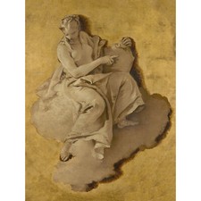 Tiepolo Allegorical Figure Woman With Shield Mirror Huge Wall Art Poster Print