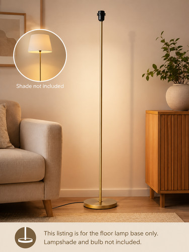 Brass floor lamp base only - brass,