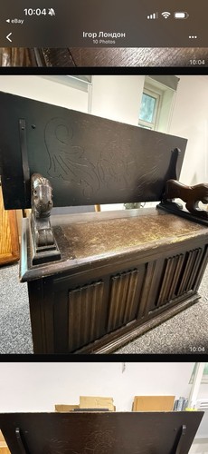 Antique oak monks - bench, hall