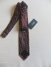 DRAKE'S DEEP RED SQUARE SHAPE 100% SILK TIE HAND MADE NEW WITH TAG