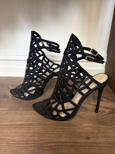Zara black straps heels - zara, ~