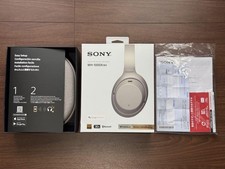 SONY WH-1000XM3 Platinum silver wireless noise canceling headphones Tested used