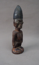 GOOD OLD WEST AFRICAN TRIBAL ART NIGERIAN YORUBA OYO FEMALE IBEJI DOLL METAL EYE