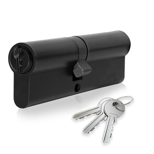 Xfort matt black euro cylinder - black,