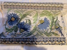 Ehrman: A Partially Completed Needlepoint of  Deborah Kemball's Peacock Tile.