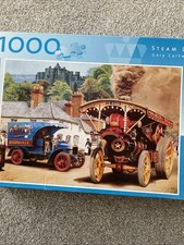 Jigsaw Puzzle 1000 Piece Village Railway Steam Locomotive Train Station Poster