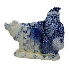 Rowe Pottery Works Santa blue