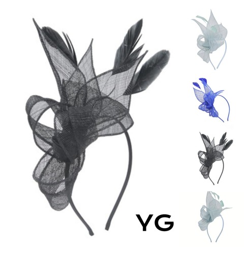 Feather headband sinamay - feather,