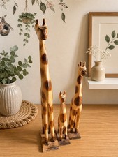 Set of 3 Wooden Giraffe