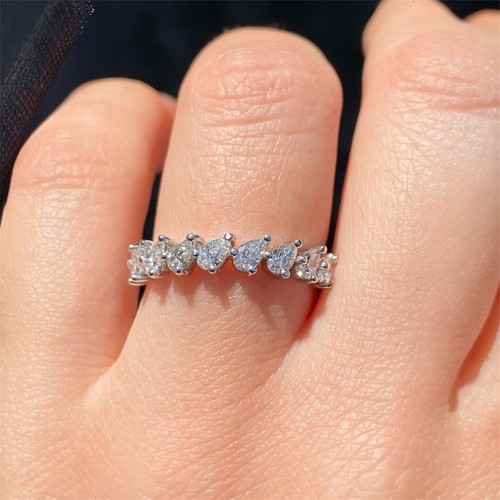 Pear cut moissanite engagement - moissanite,