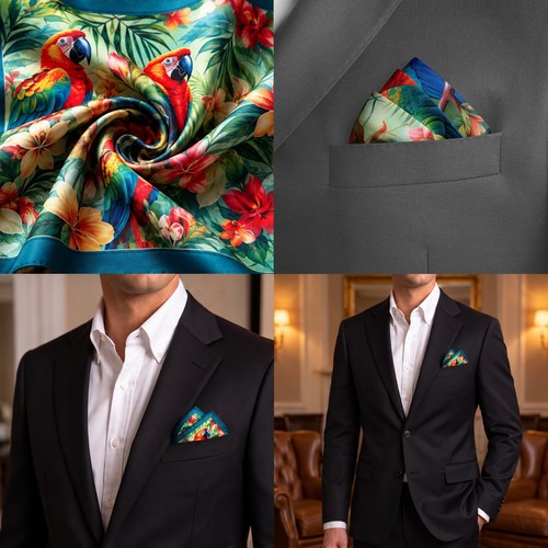 Genuine silk rainbow macaws - silk,
