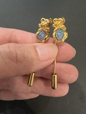 2x Gold Tone Australian Opal