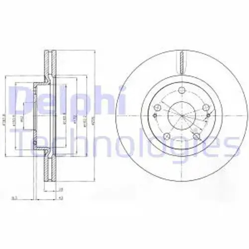 Brake disc vented bg4113 - 2x,