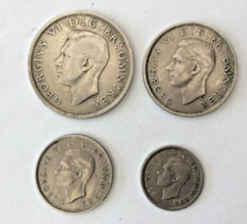 Four british 1949 silver - four,