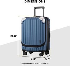 LEVEL8 Blue Carry On Luggage