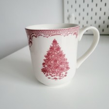 UK JOHNSON BROTHERS England 1883 Old Britain Castles Christmas Mug Red Tree