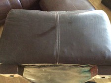Double Real Leather Stool Preowned