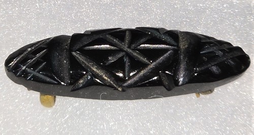 Antique victorian jet brooch - antique,