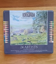 Derwent Artist Collection 24 Pencils in Tin . used but good condition 