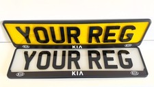 2x KIA old logo UV PRINT Surrounds Holders Frames *Authentic*