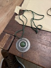 Vintage Circular Celtic Pendant From Isle Of Man Rope Chain