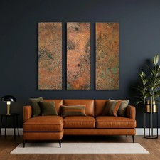 Copper Wall Art Set Of 3 – Modern Handmade Metal Panels For Home Decor - Luxury