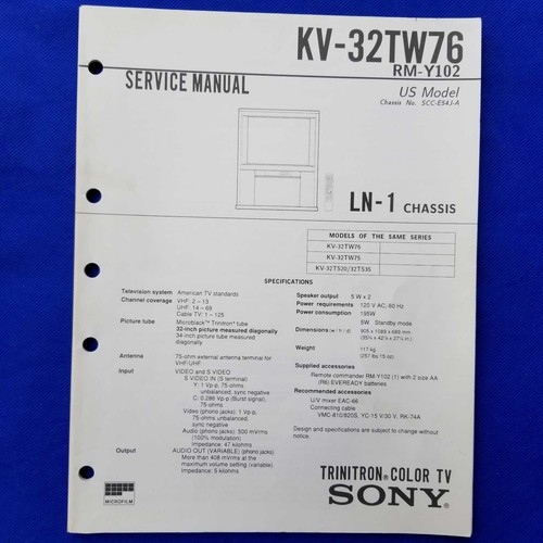 Sony 32tw76 y102 service - sony, rm-y102