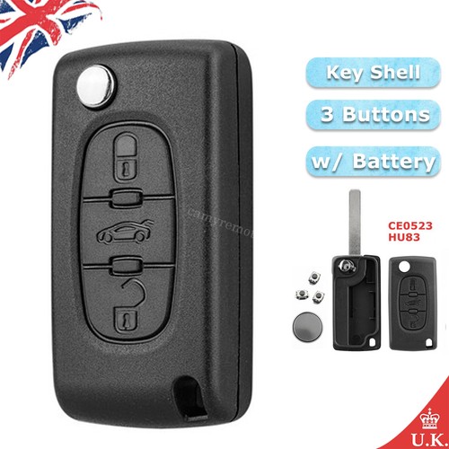 Button flip car key fob - button,