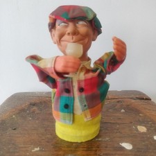 Vintage mid century 1950s push puppet drinking Scotsman toy lol made in Germany