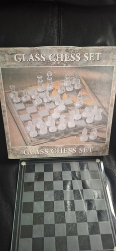 Glass chess set board game - glass,
