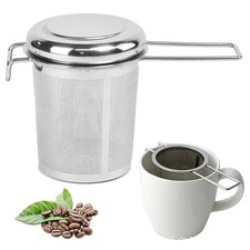 Stainless Steel Mesh Tea Infuser Strainer Metal Loose Leaf Cup Filter With Lid