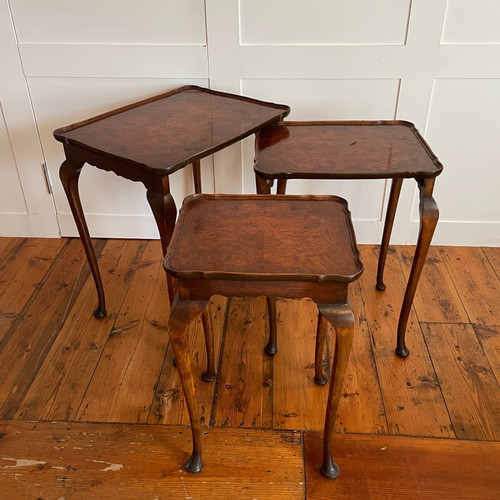 Antique wooden tables nesting - wooden,