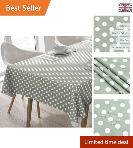140x240 sage green polka - sage,